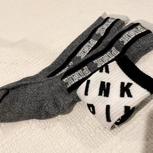 2 pairs NWT VS PINK sporty calf socks! 🤍🧦